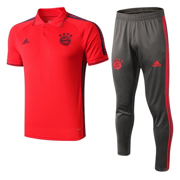 Polo Conjunto Completo Bayern Munich 2019-20 Rojo Gris